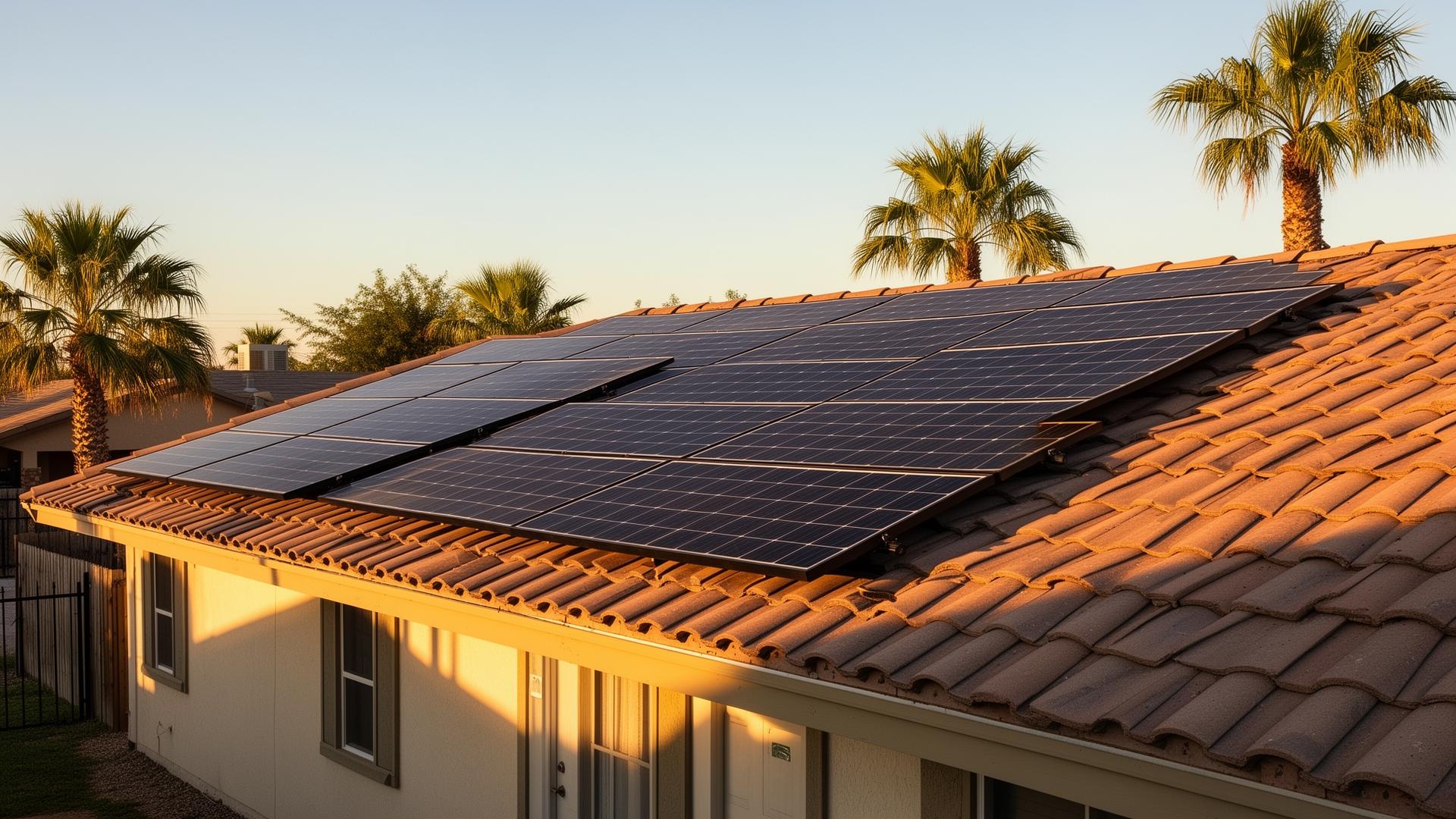 Home with rooftop solar panels in the Rio Grande Valley